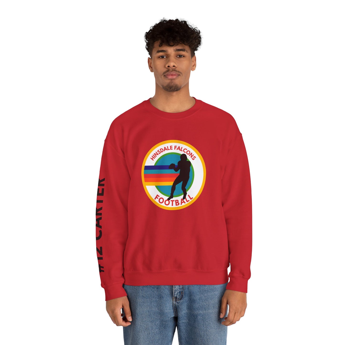 Personalized Football Parent Sweatshirt with Name & Number Sleeve