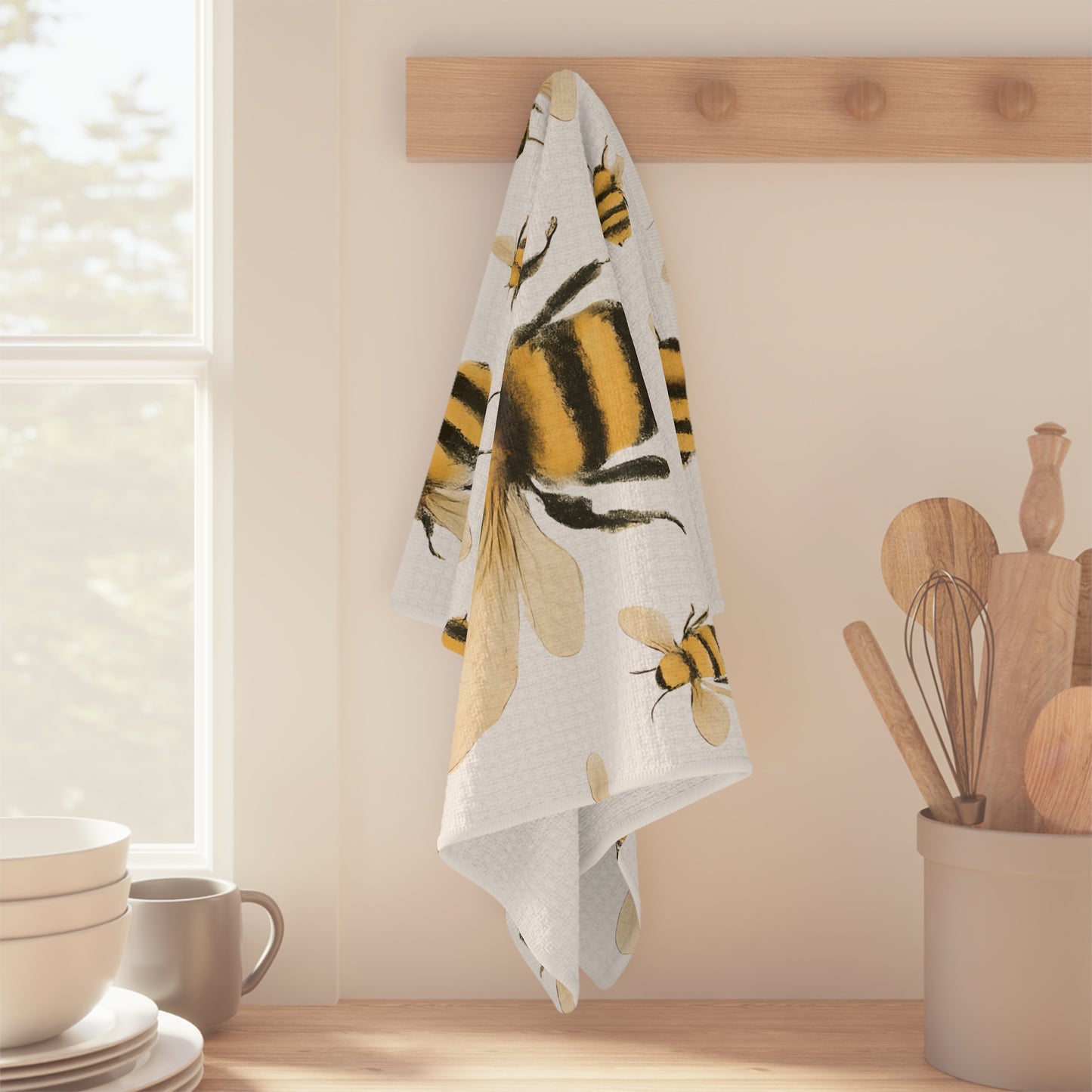 Bee Kitchen Towel – Cute Microfiber Tea Towel for Kitchen Decor