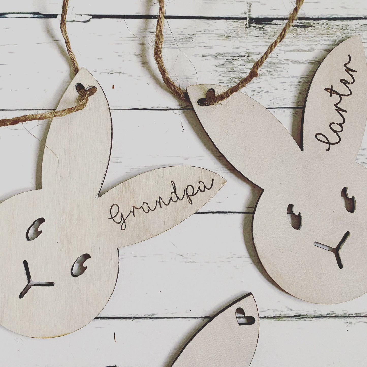 Personalized Easter Bunny Name Tag | Custom Wood Basket Tag | Easter Basket Name Tag