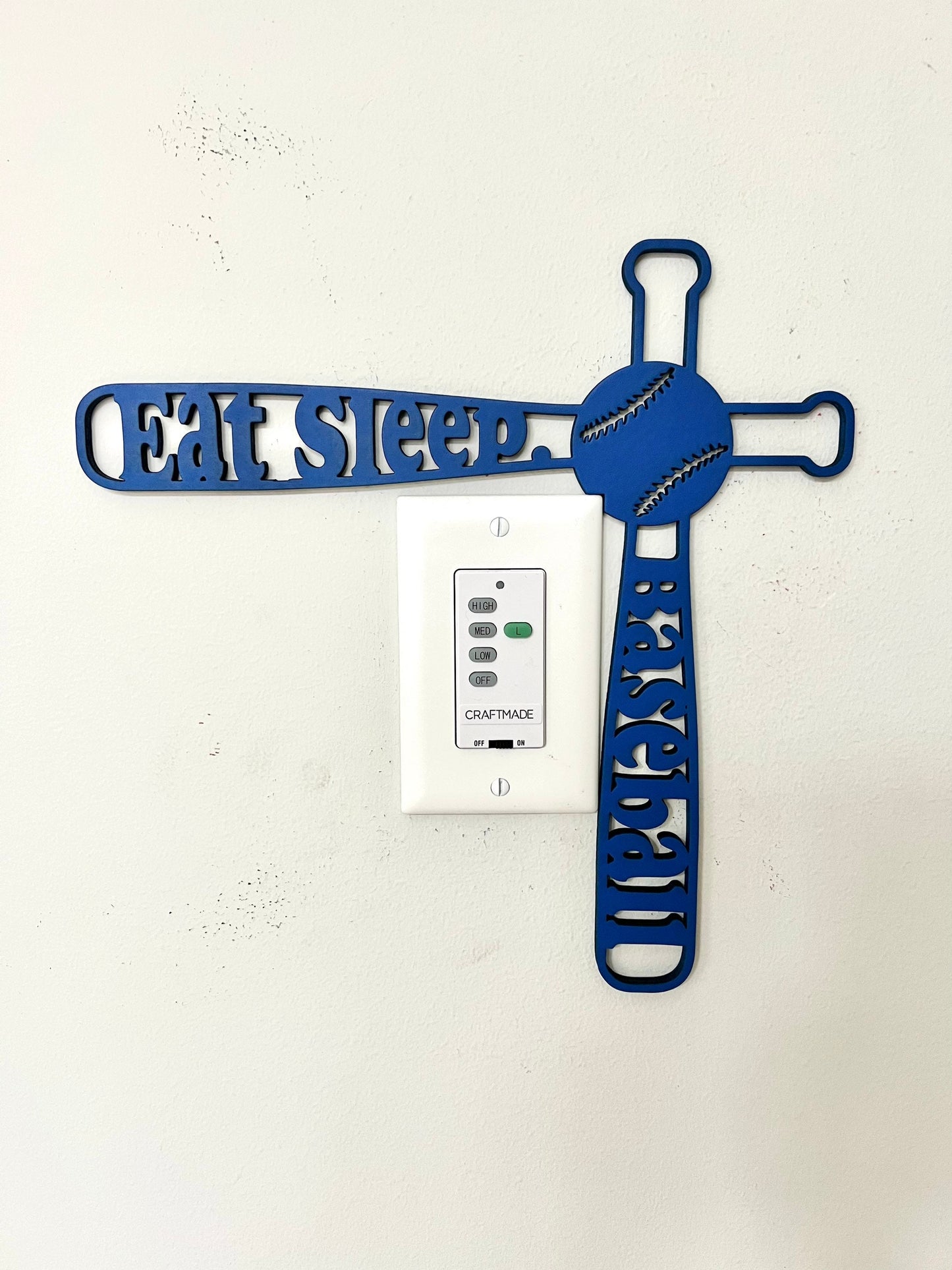 Eat Sleep Baseball Sign | Baseball Room Decor | Sports Door Frame Corner Sign