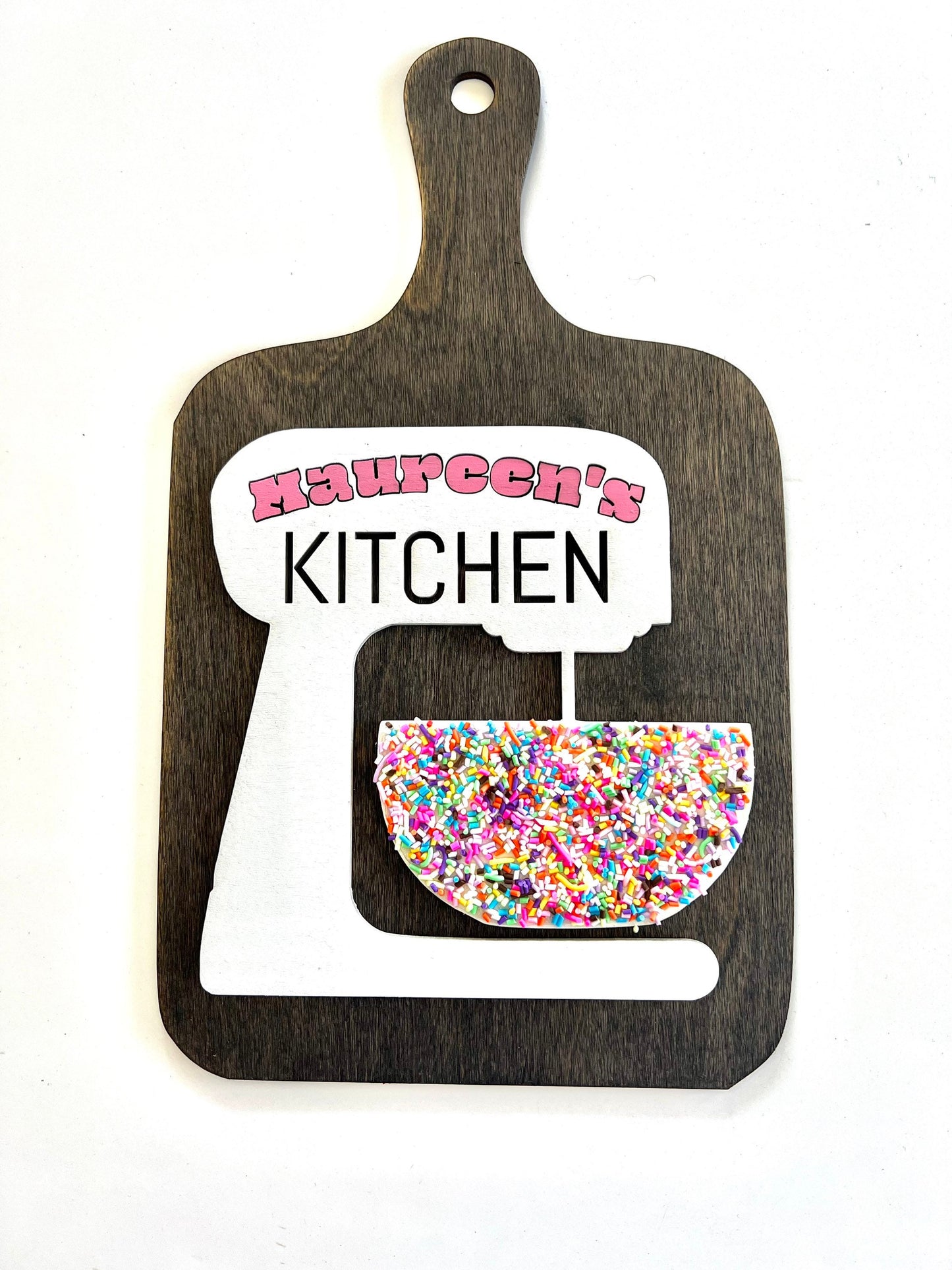 Custom Bakery Sign with Mixer | Personalized Kitchen Sign | Baking Business Name Sign