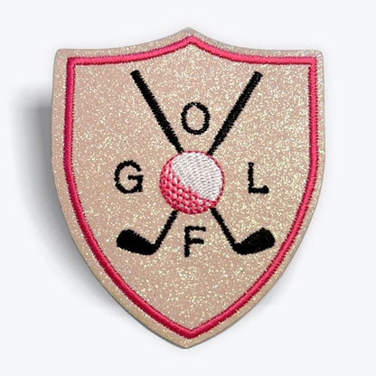 Golf Patch | Pink Glitter Golf Iron On Patch | Cute Golf Gift & Accessory