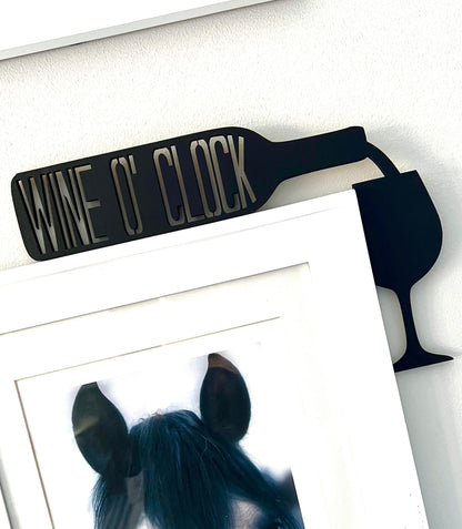 Wine O’Clock Door Corner Sign | Wine Lover Decor | Bar & Kitchen Wall Decor