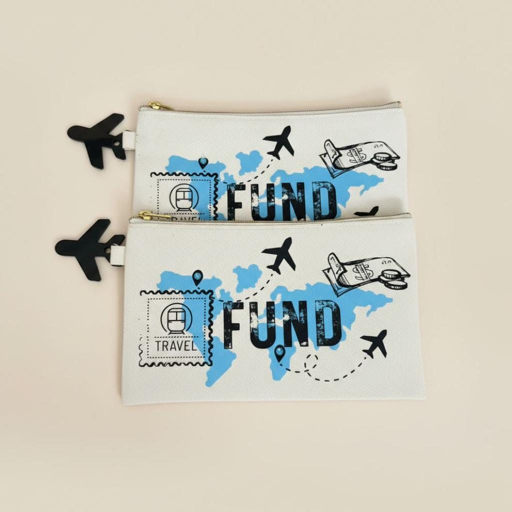 Travel Fund Makeup Bag | Rhinestone Cosmetic Bag | Travel Gift for Women & Bridesmaids