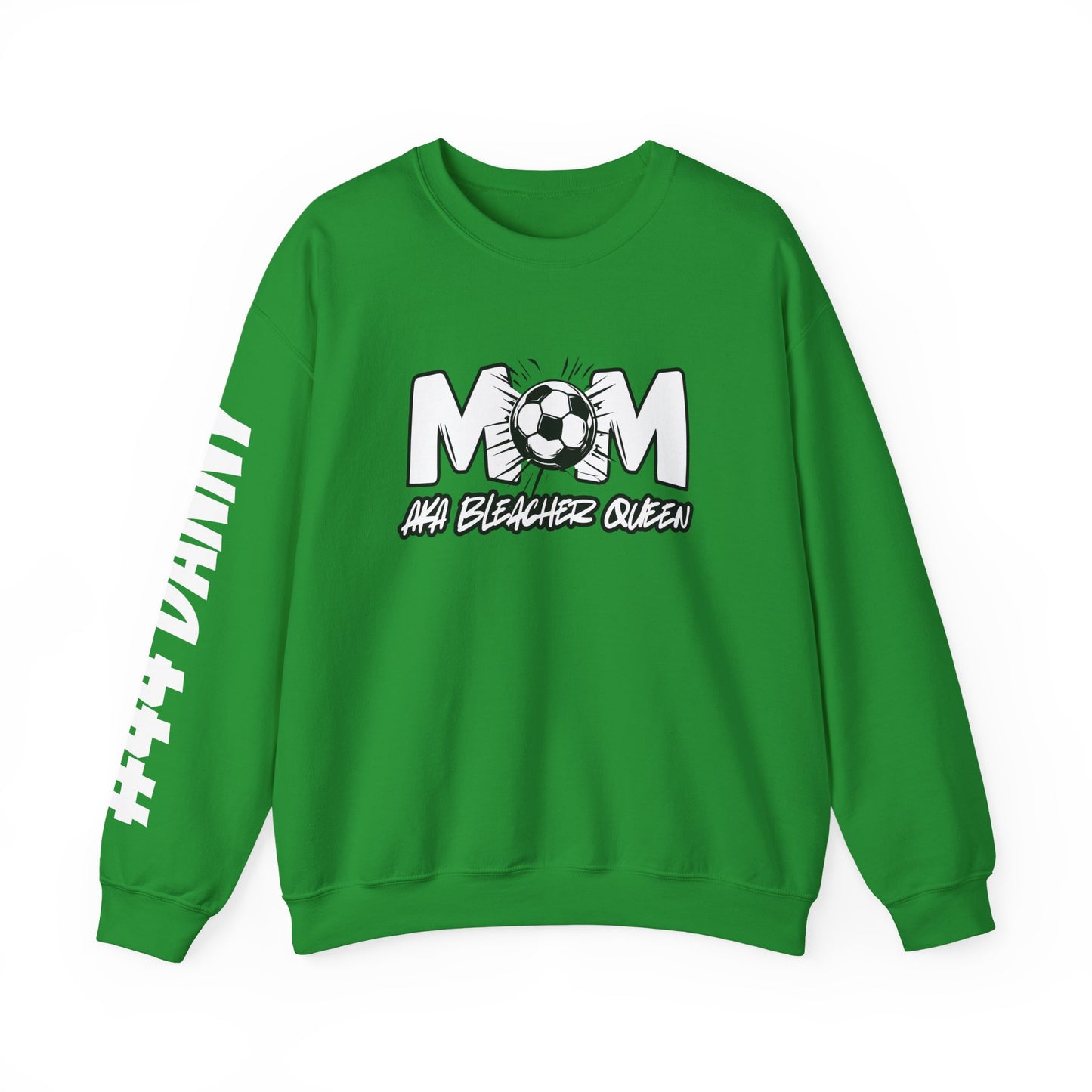 Personalized Soccer Mom Sweatshirt with Name & Number Sleeve