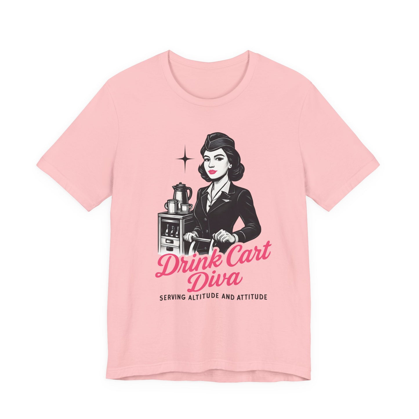 Funny Flight Attendant Gift – Drink Cart Diva Shirt