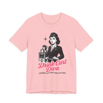 Funny Flight Attendant Gift – Drink Cart Diva Shirt