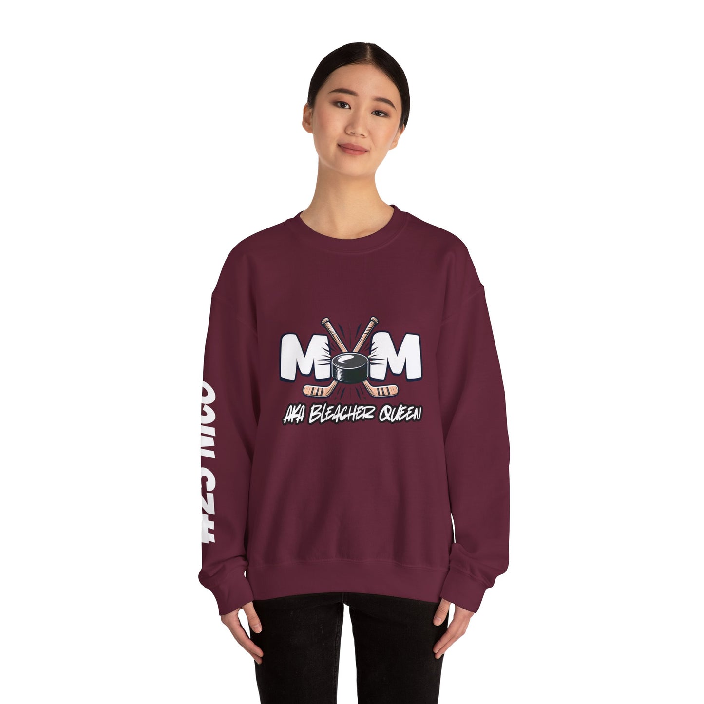 Personalized Hockey Mom Sweatshirt – Graffiti Name & Number Sleeve