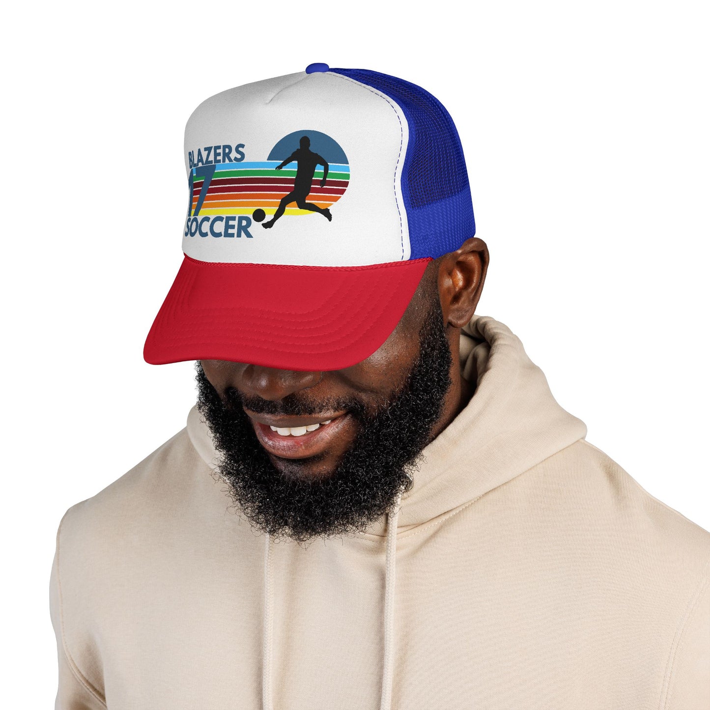 Custom Retro Soccer Mom Trucker Hat – Personalized Team Number Cap