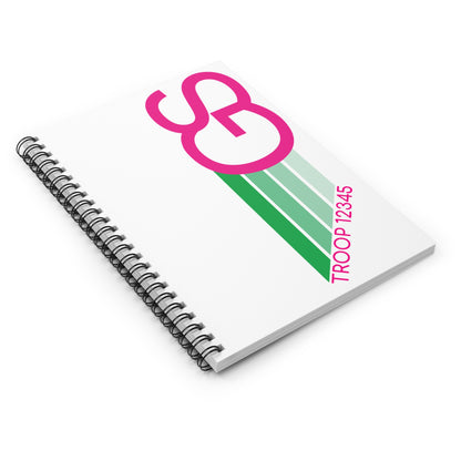 Personalized Girl Scout Journal | Retro Troop Number Notebook | Custom Scout Notebook Gift
