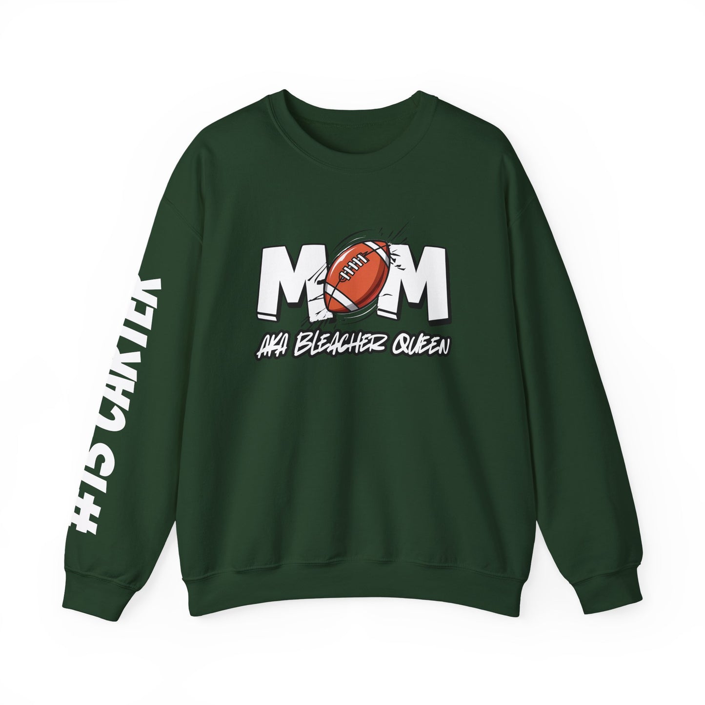 Football Mom Bleacher Queen Sweatshirt – Custom Name & Number Sweatshirt