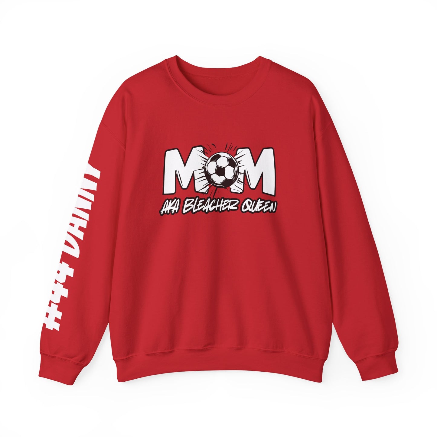 Personalized Soccer Mom Sweatshirt with Name & Number Sleeve