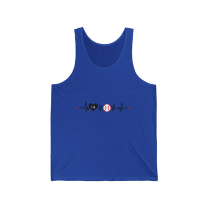 Baseball Mom Tank — Heartbeat with Player Number & Baseball Design