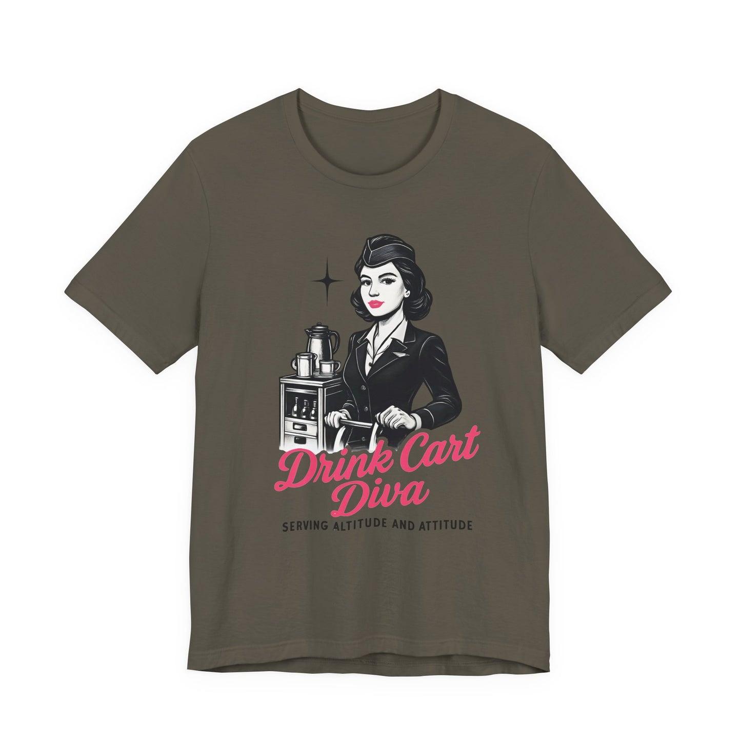 Funny Flight Attendant Gift – Drink Cart Diva Shirt