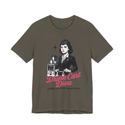 Funny Flight Attendant Gift – Drink Cart Diva Shirt