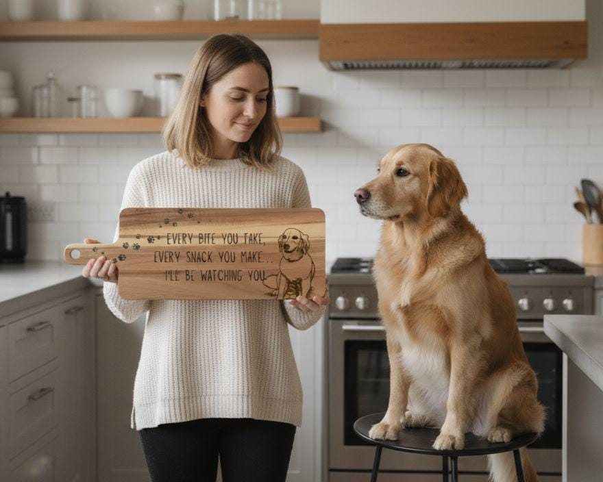 Custom Dog Photo Cutting Board | Personalized Pet Engraved Board | Funny Dog Lover Gift