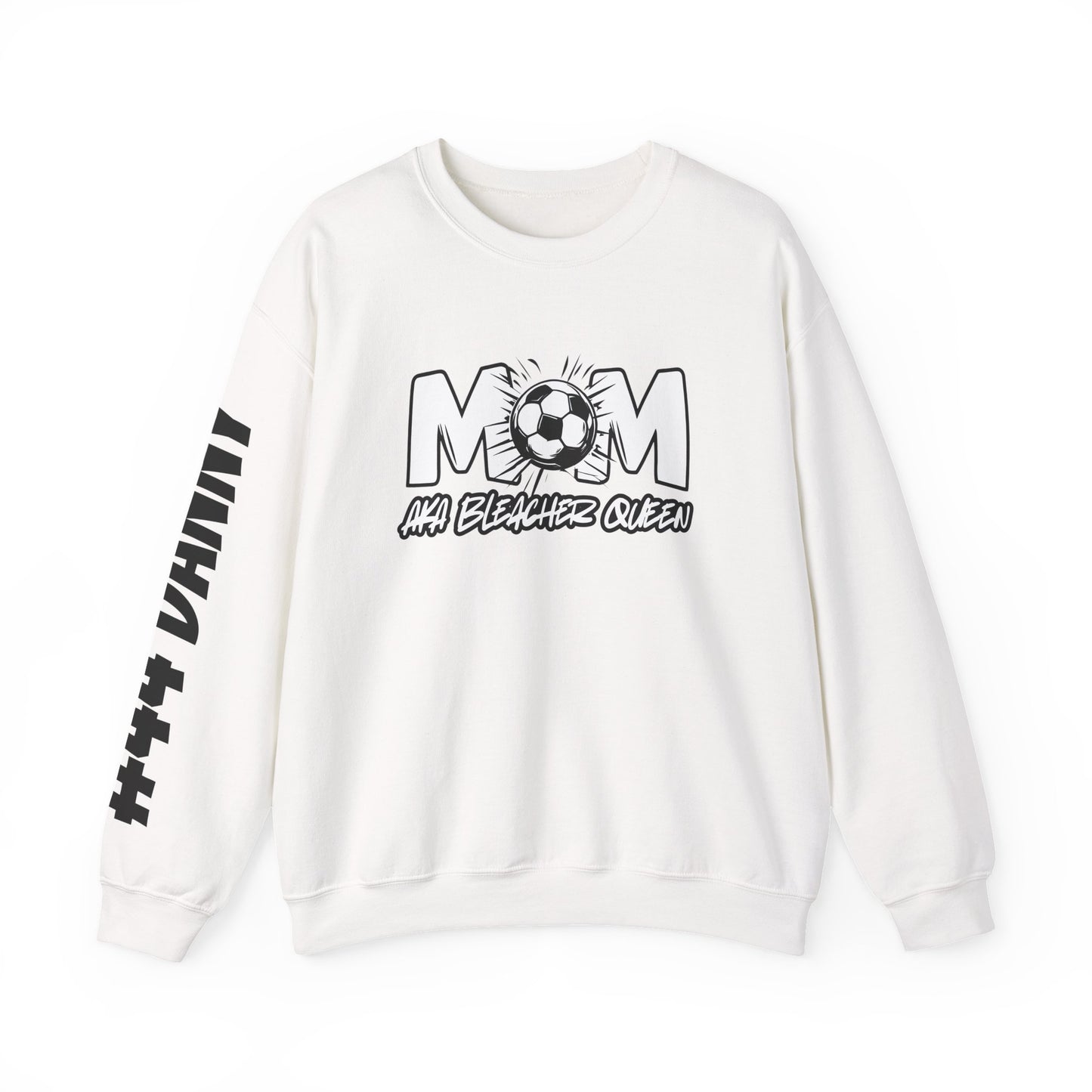 Personalized Soccer Mom Sweatshirt with Name & Number Sleeve