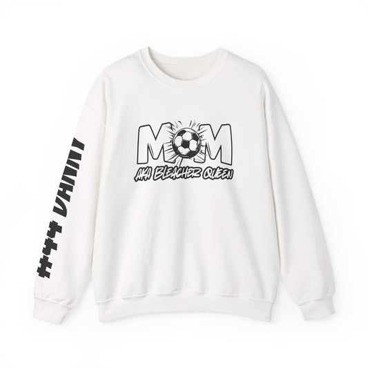 Personalized Soccer Mom Sweatshirt with Name & Number Sleeve