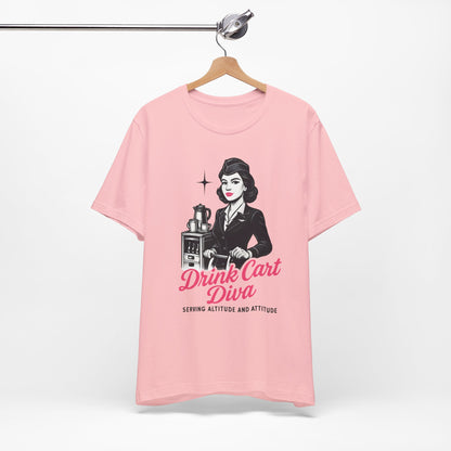 Funny Flight Attendant Gift – Drink Cart Diva Shirt