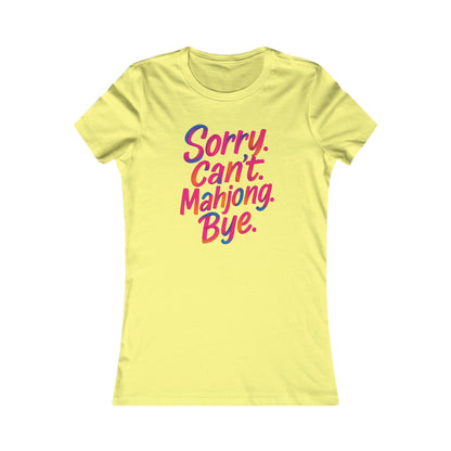 Sorry Can’t Mahjong Shirt – Women’s Funny Mahjong Tee