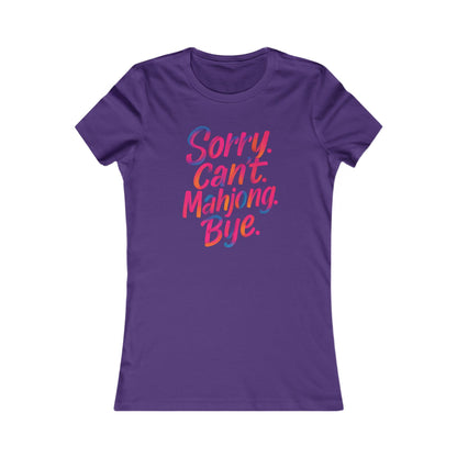 Sorry Can’t Mahjong Shirt – Women’s Funny Mahjong Tee