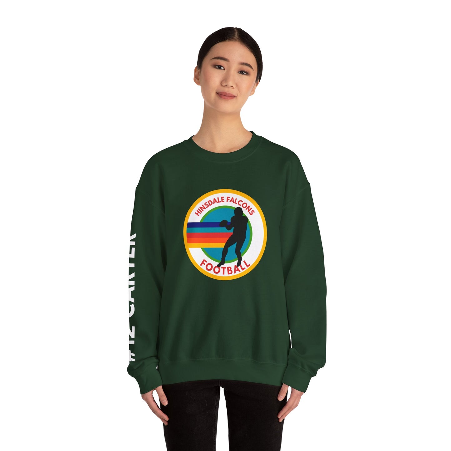 Personalized Football Parent Sweatshirt with Name & Number Sleeve