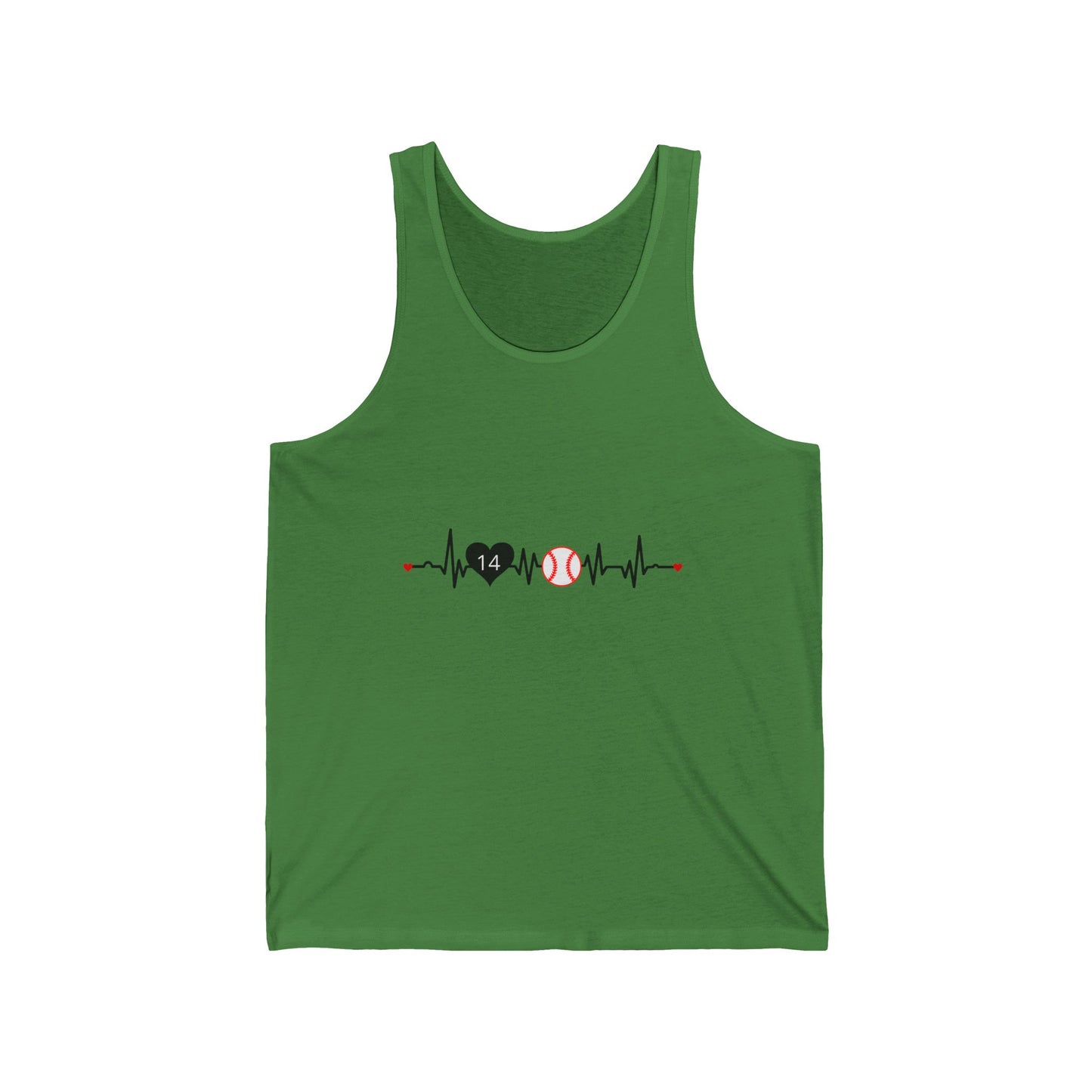 Baseball Mom Tank — Heartbeat with Player Number & Baseball Design