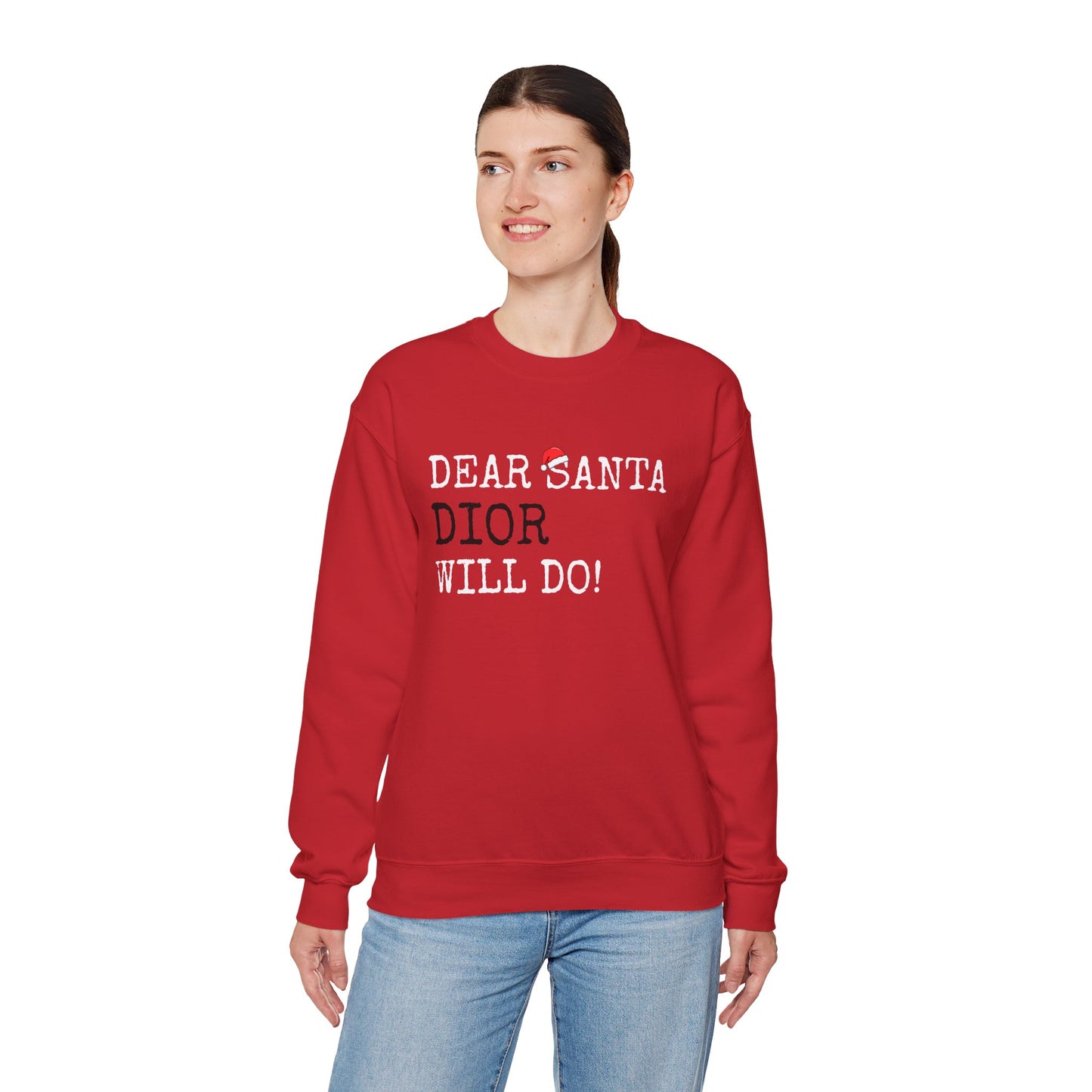 Custom “Dear Santa ___ Will Do” Sweatshirt | Funny Christmas Personalized Crewneck