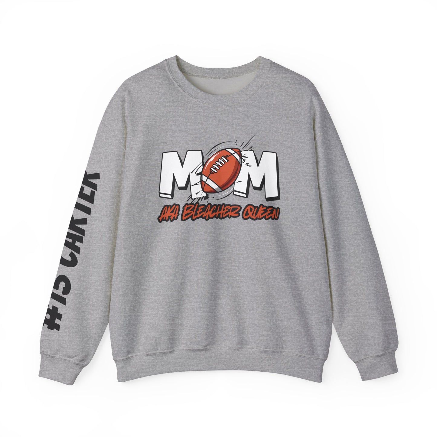 Football Mom Bleacher Queen Sweatshirt – Custom Name & Number Sweatshirt