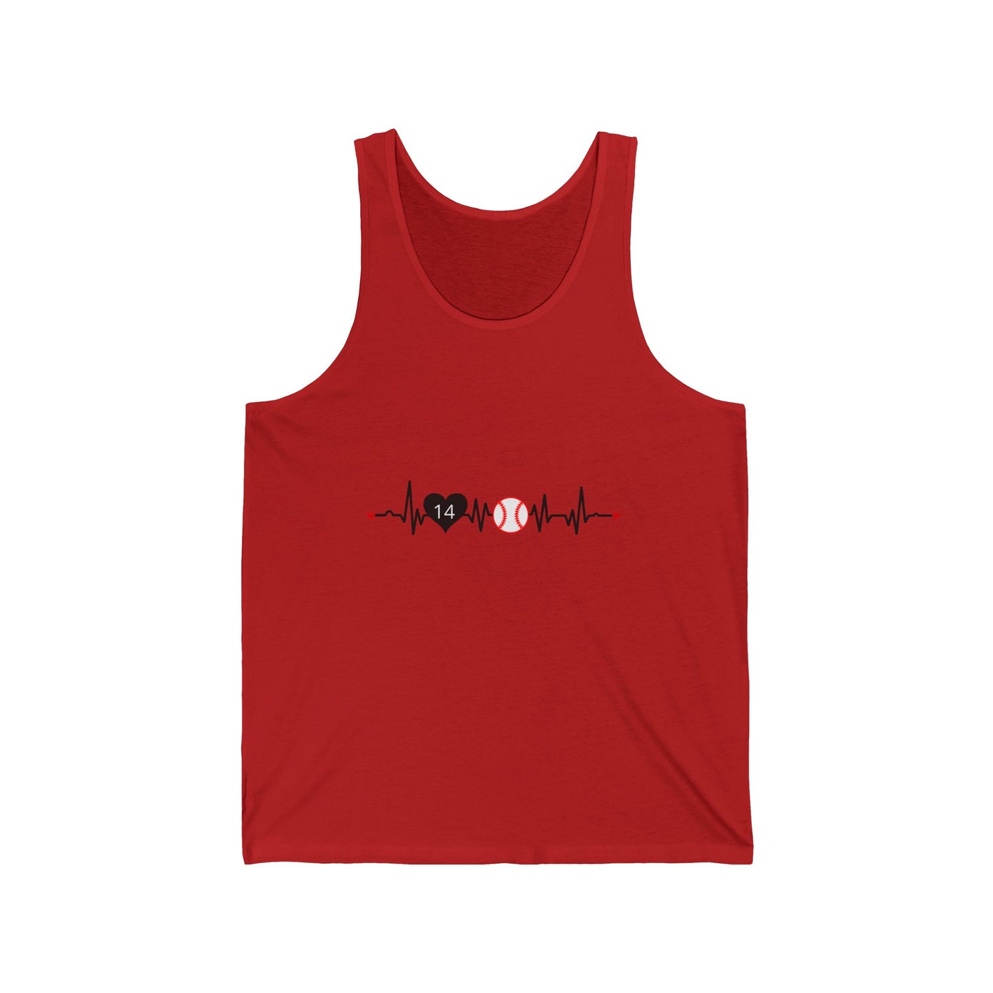 Baseball Mom Tank — Heartbeat with Player Number & Baseball Design