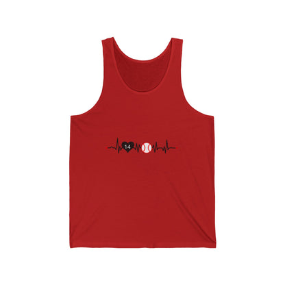 Baseball Mom Tank — Heartbeat with Player Number & Baseball Design