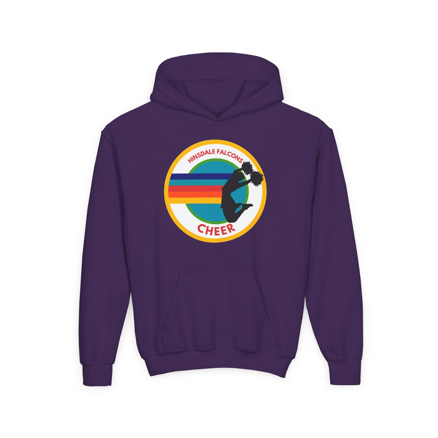 Personalized Youth Cheer Hoodie – Retro Stripe Custom Name Sweatshirt