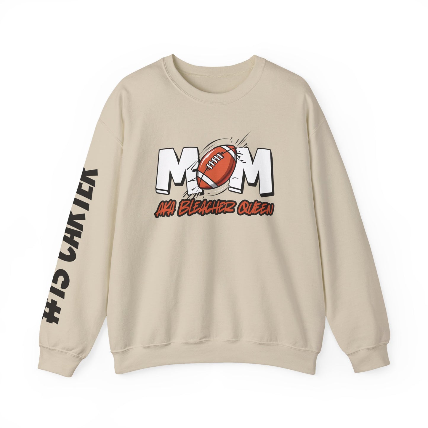 Football Mom Bleacher Queen Sweatshirt – Custom Name & Number Sweatshirt