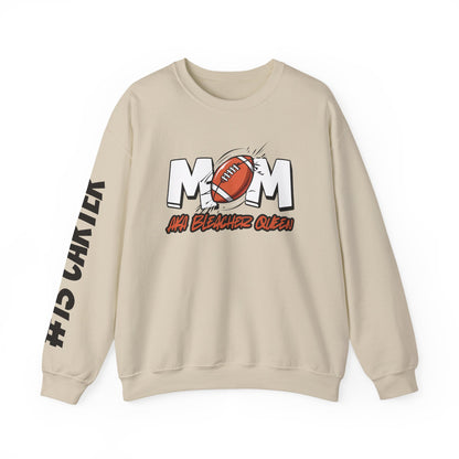Football Mom Bleacher Queen Sweatshirt – Custom Name & Number Sweatshirt