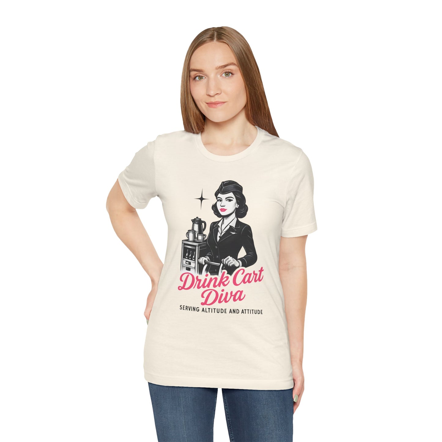 Funny Flight Attendant Gift – Drink Cart Diva Shirt