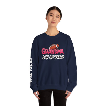 Football Grandma Sweatshirt with Name and Number