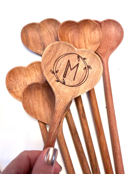 Personalized Engraved Wooden Spoon – Custom Monogram or Funny Saying Kitchen Gift