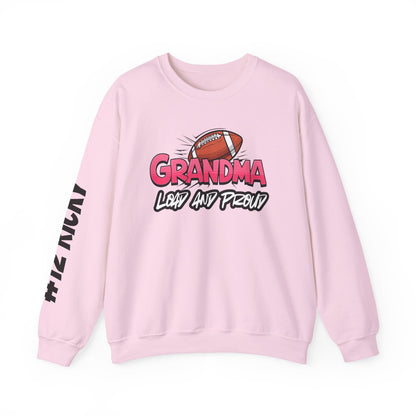 Football Grandma Sweatshirt with Name and Number