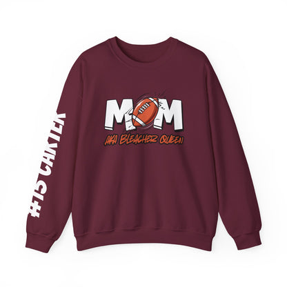 Football Mom Bleacher Queen Sweatshirt – Custom Name & Number Sweatshirt