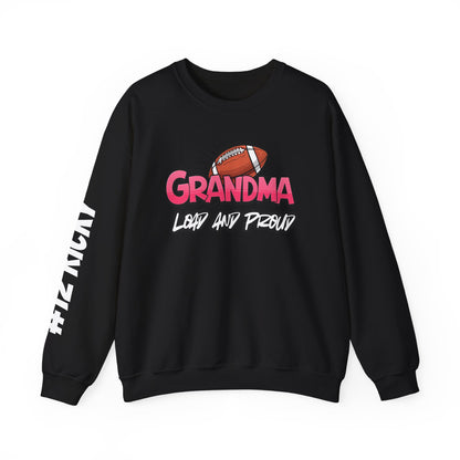 Football Grandma Sweatshirt with Name and Number