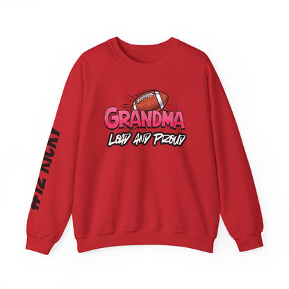 Football Grandma Sweatshirt with Name and Number