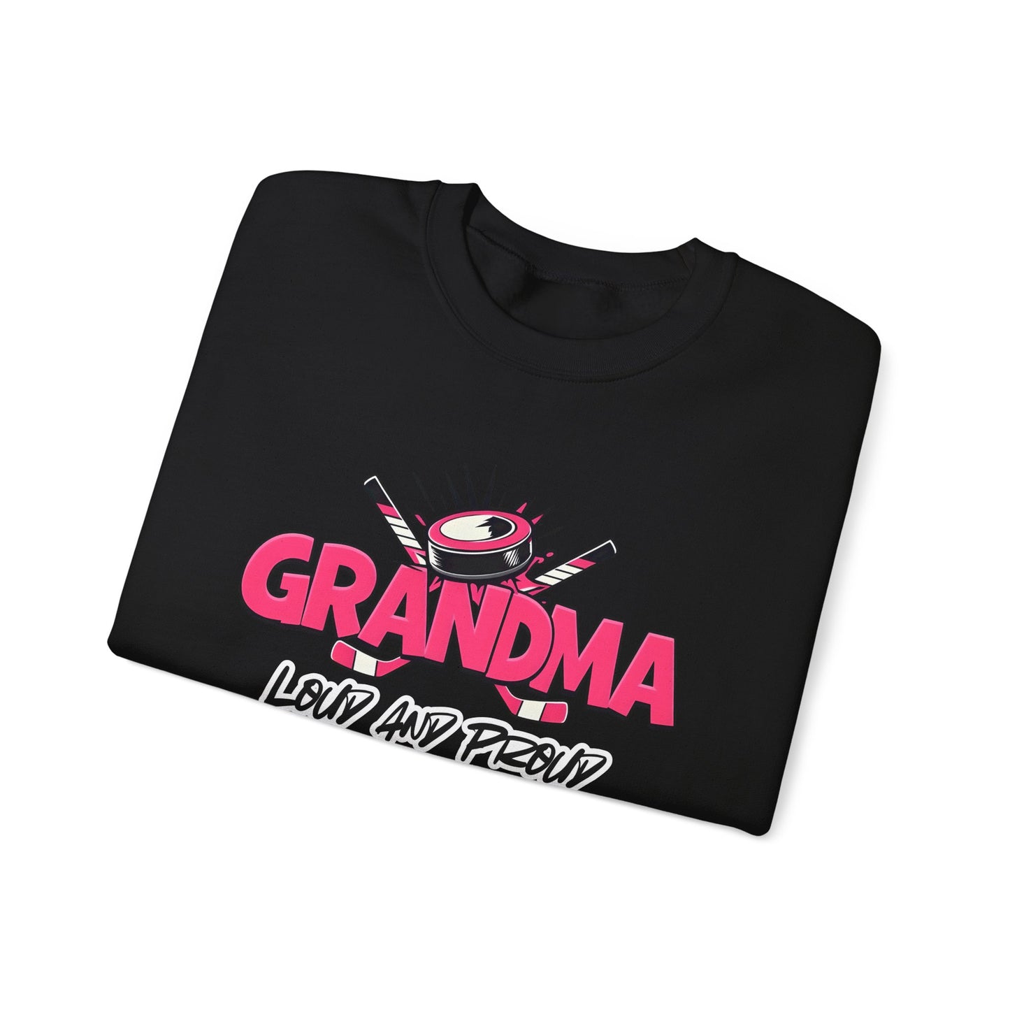 Personalized Hockey Grandma Sweatshirt with Name & Number Sleeve