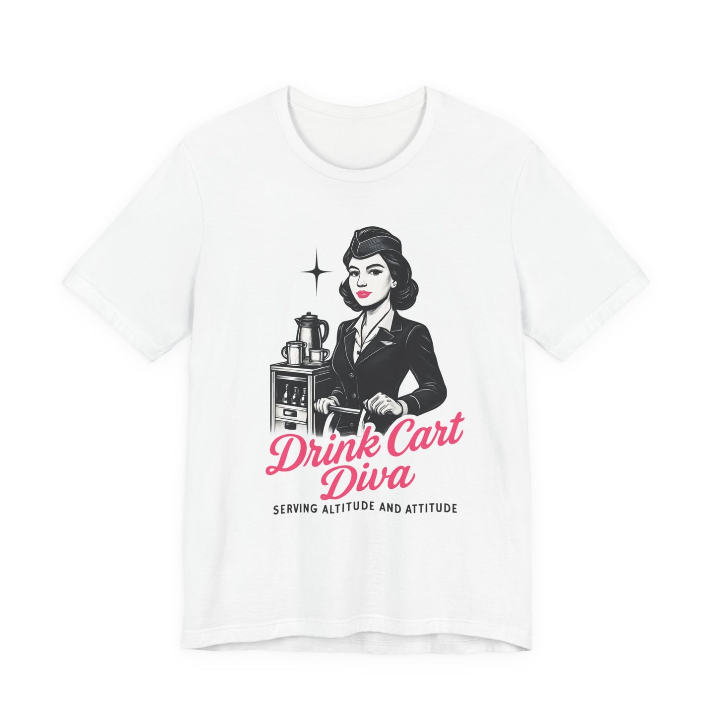 Funny Flight Attendant Gift – Drink Cart Diva Shirt