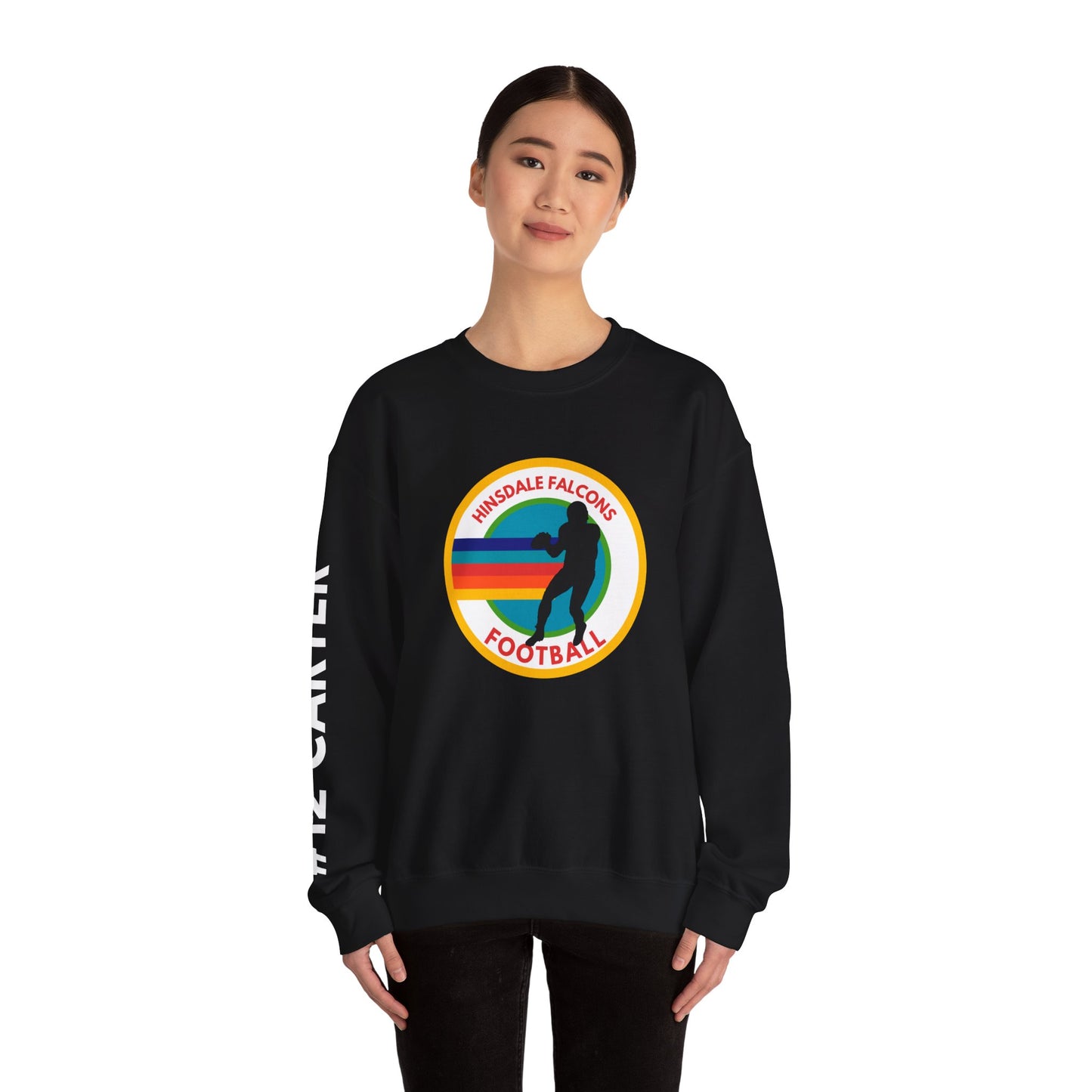Personalized Football Parent Sweatshirt with Name & Number Sleeve