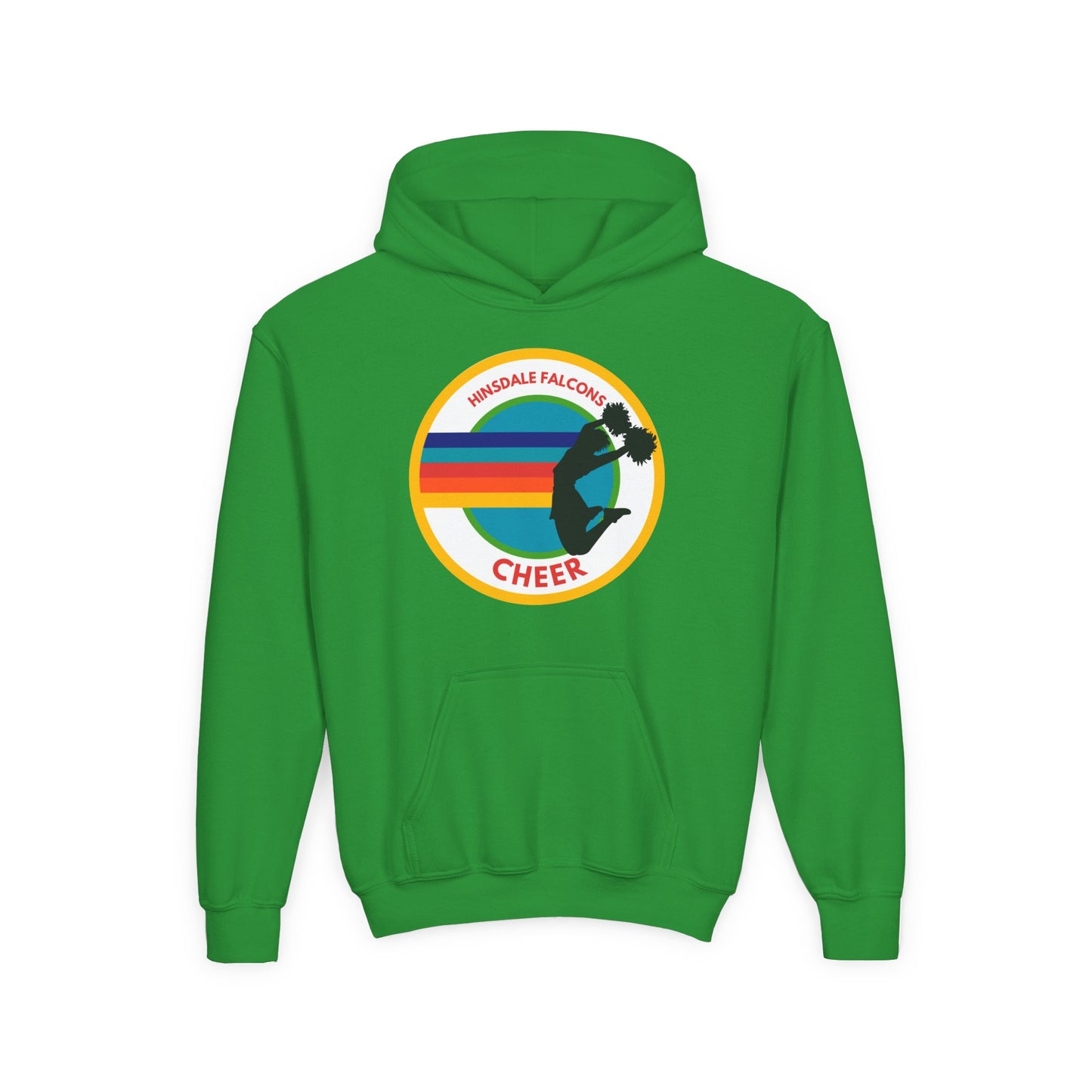 Personalized Youth Cheer Hoodie – Retro Stripe Custom Name Sweatshirt