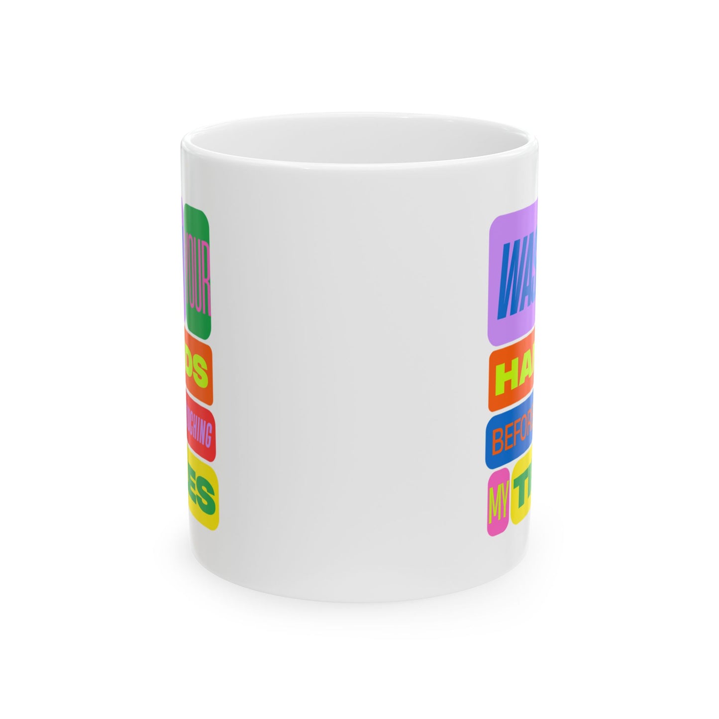 Funny Mahjong Mug – Wash Your Hands Before Touching My Tiles