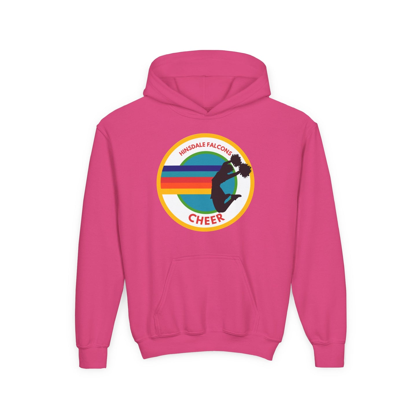 Personalized Youth Cheer Hoodie – Retro Stripe Custom Name Sweatshirt