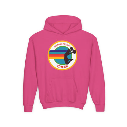 Personalized Youth Cheer Hoodie – Retro Stripe Custom Name Sweatshirt