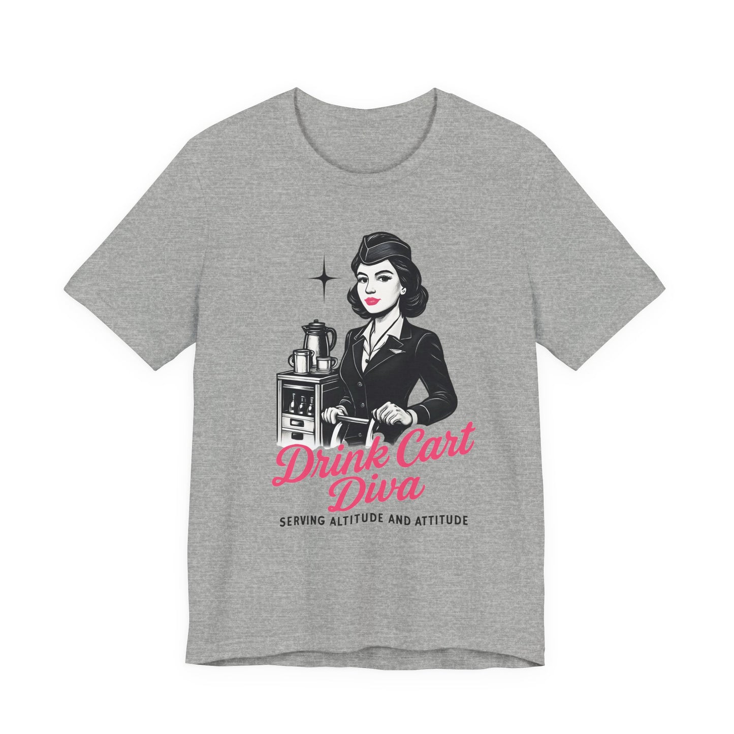 Funny Flight Attendant Gift – Drink Cart Diva Shirt