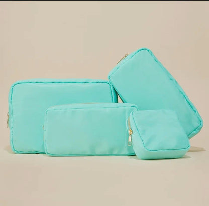 Personalized Makeup Bag with Patches – Custom Canvas Zipper Pouch